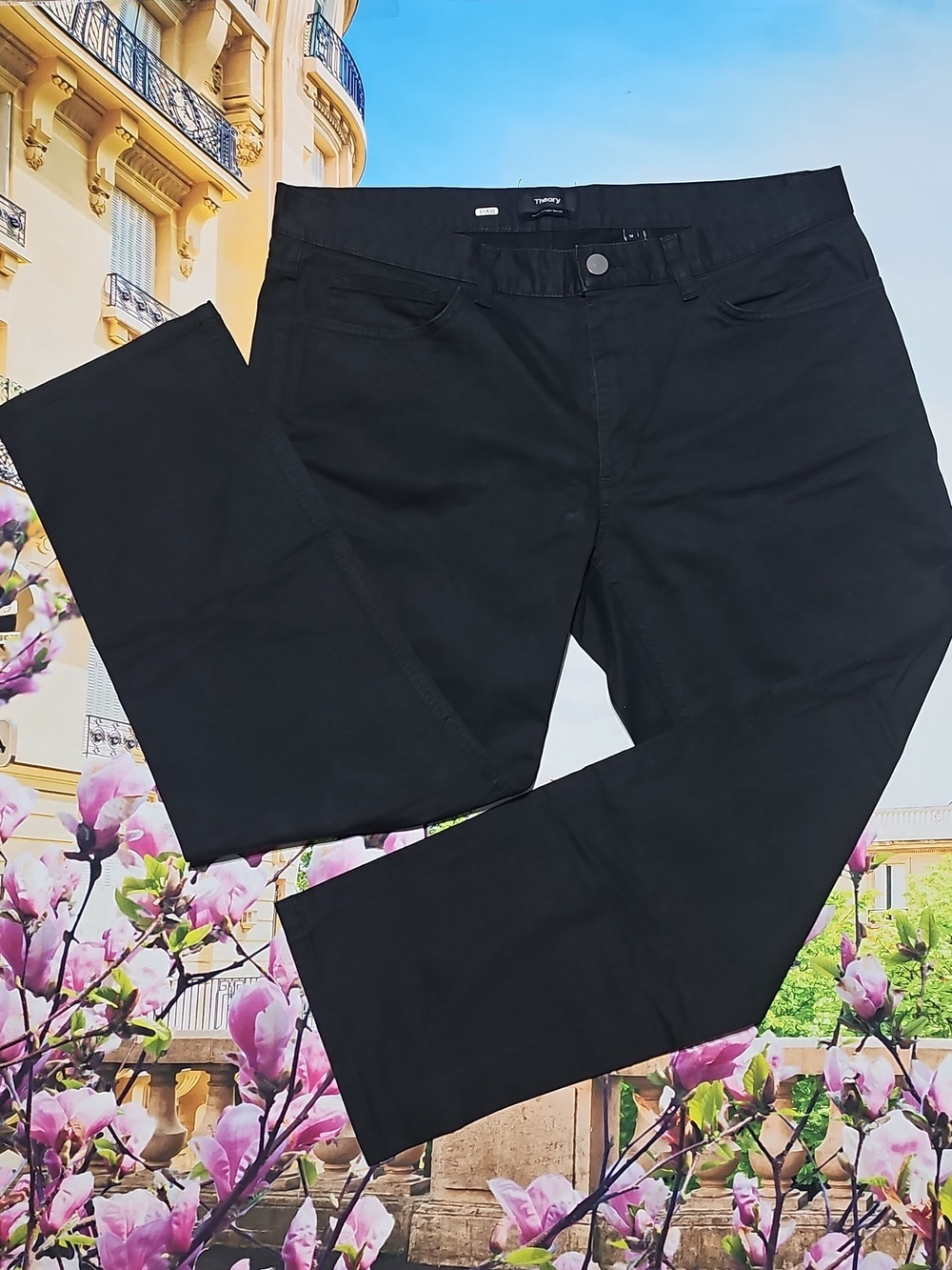 Theory Haydin Slim Straight Black Jeans Size‎ 34x27